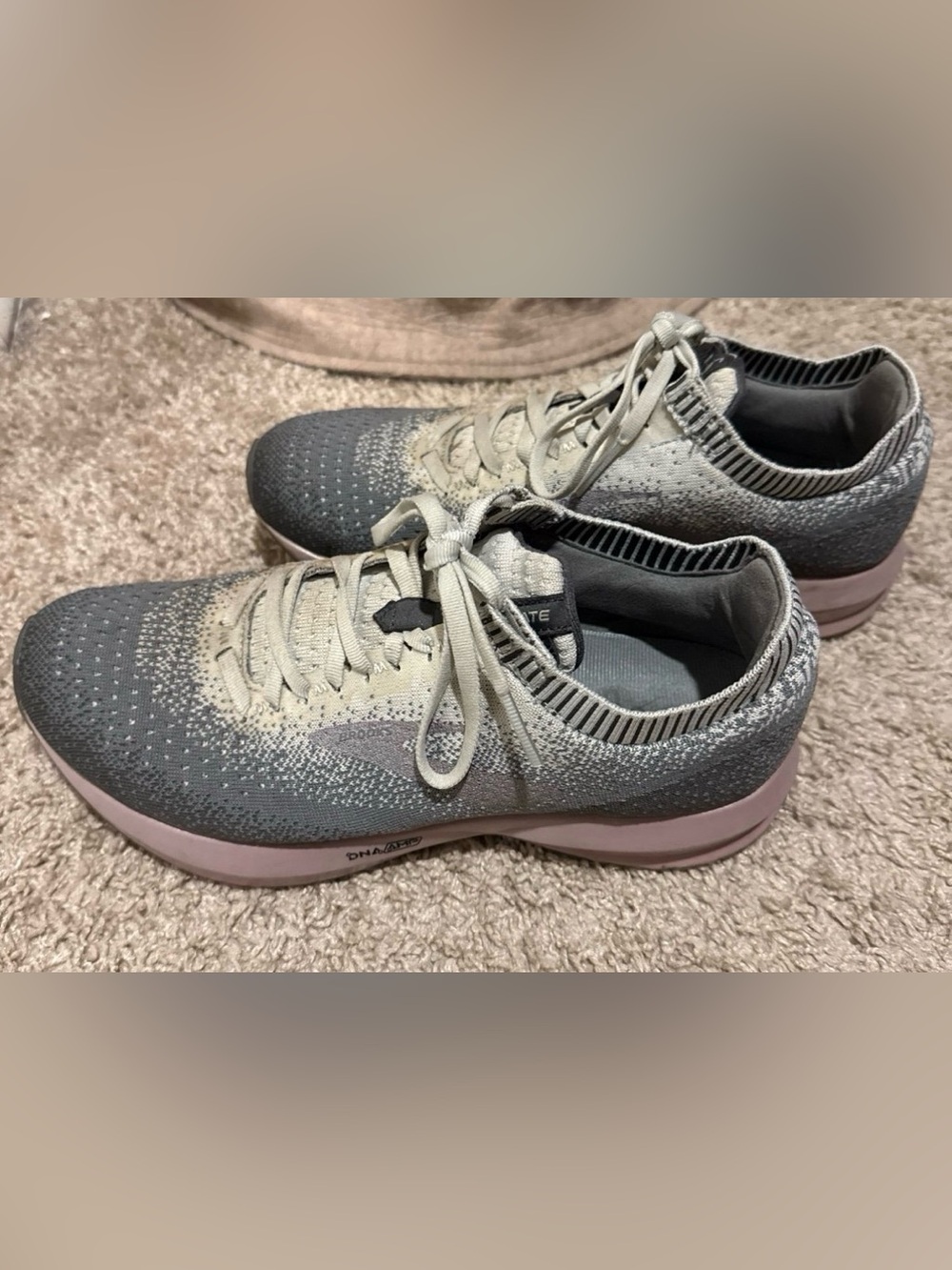 Brooks Women's Gray and Light Pink Running Sneakers